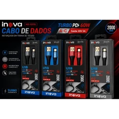 Cabo Carregador Turbo 3.4 Reforçado 2 Metros 6A USB Tipo C - Inova