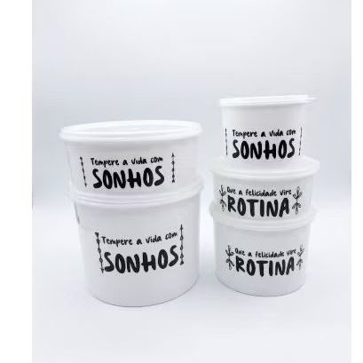 kit 5 mantimentos 5 peças, organização para sua cozinha hermético