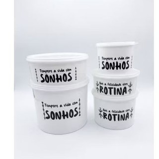 kit 5 mantimentos 5 peças, organização para sua cozinha hermético