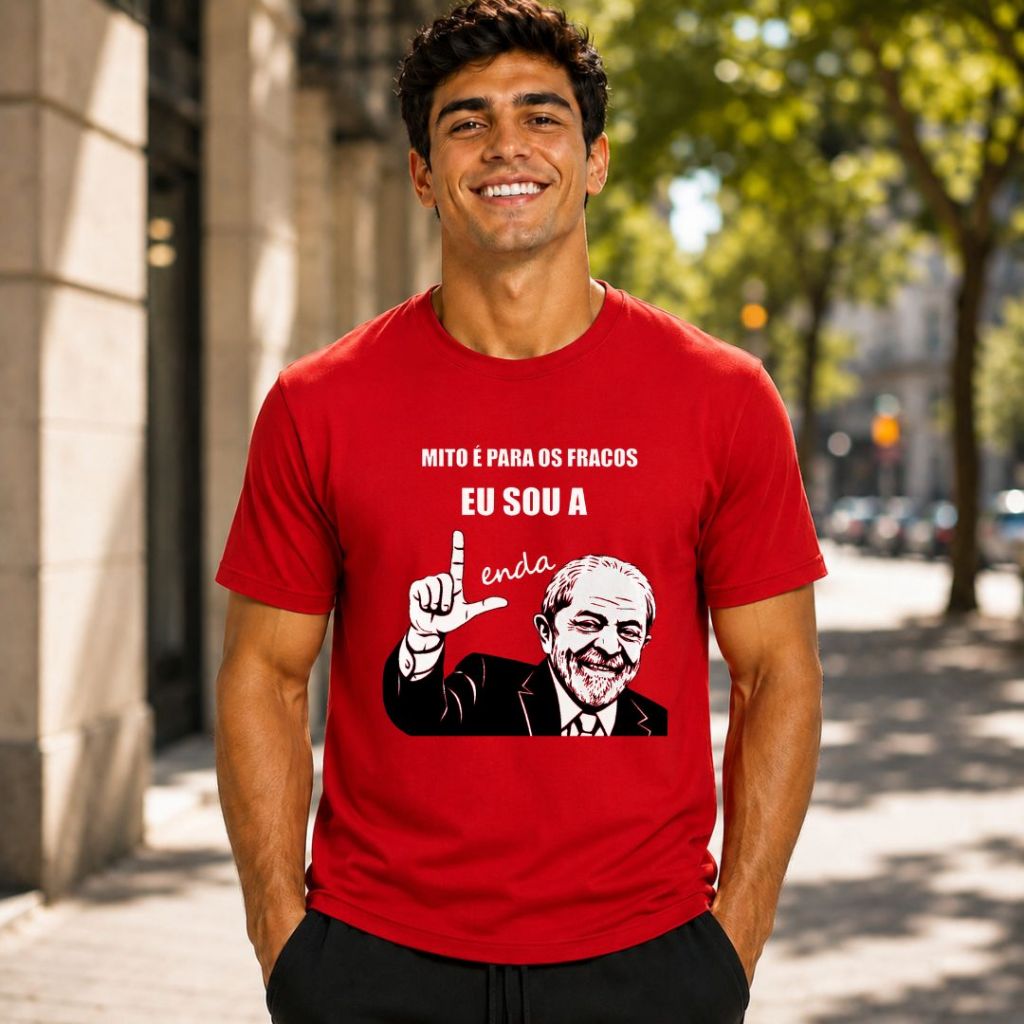 Camiseta Masculina Presidente Camisa Unissex Político L Lula Estrela PT Tetra