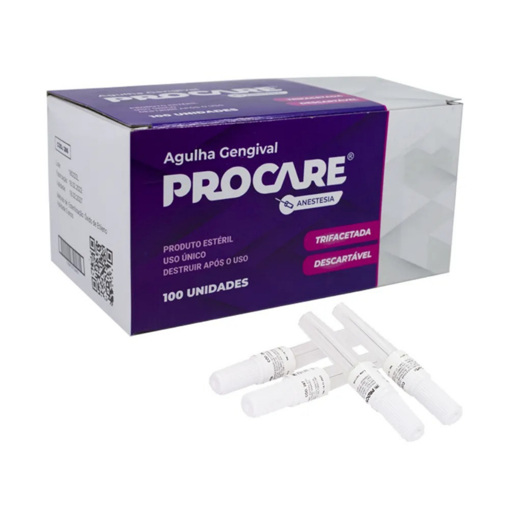 Agulha Dental Gengival Procare 30G Curta Estéril C/100un Odonto