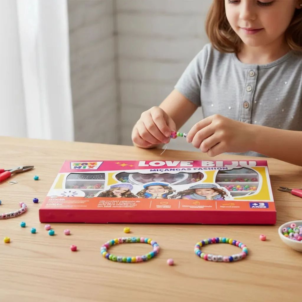 500 Miçangas + Fio Criança Infantil Meninas Love Biju Charm Com Letras de Cabelo Cute Toymix · foto 2