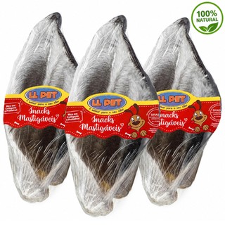 Orelha Bovina com Pelos 100% Natural para Cães LL Pet