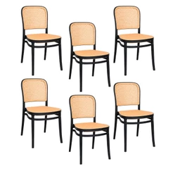Kit 6 Cadeiras Roma em Polipropileno para Sala de Jantar e Cozinha Design Moderno Preta Suporta até 120kg
