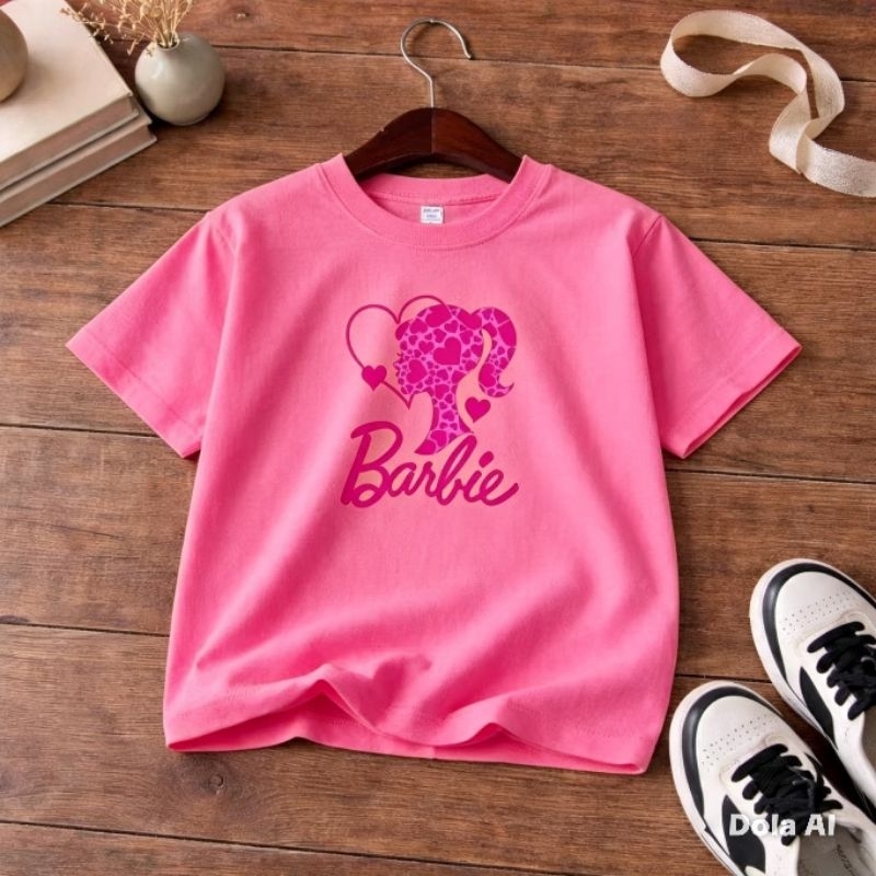 Camiseta Infantil Menina Estampada Barbie em Algodão Premium