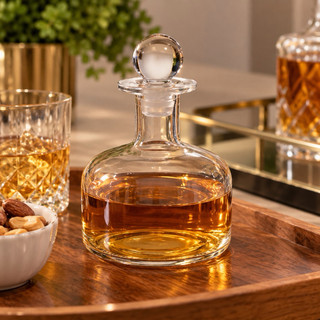 Garrafa Decorativa de Vidro com Tampa 300ml Transparente Elegante