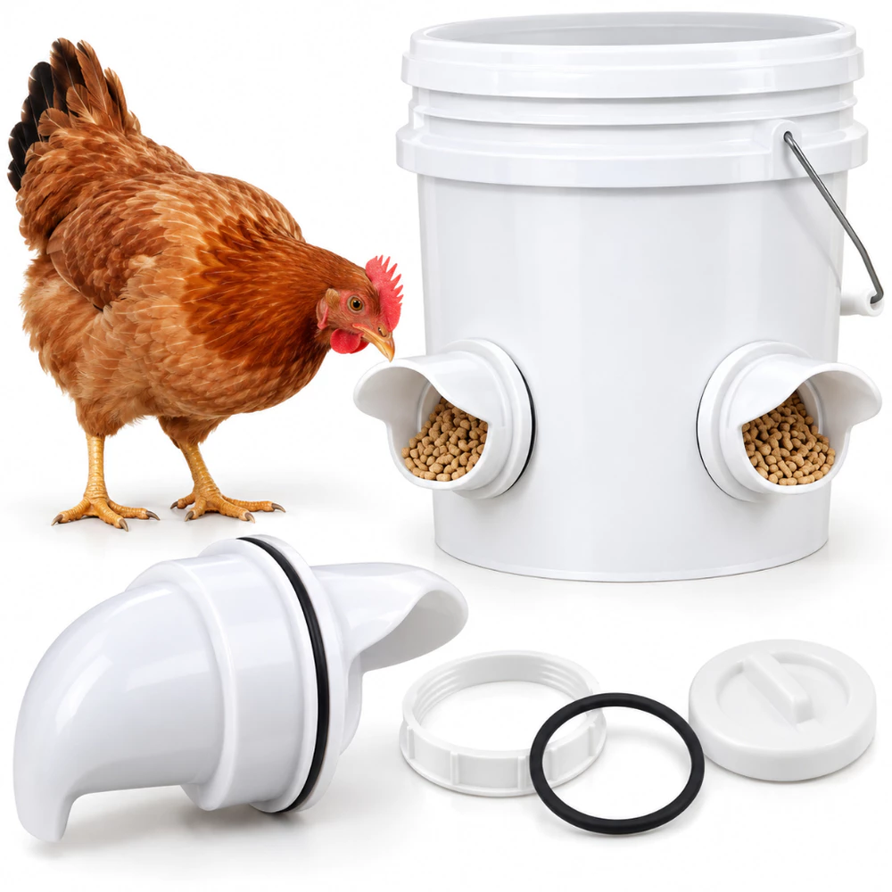 Kit com 12 Bocal para Comedouro e Tratador de Ração para Galinhas, Aves e Outros