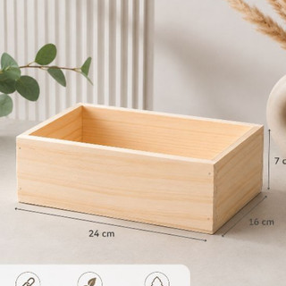 Caixote Organizador de Madeira Pinus – Caixa Multiuso para Decoração, Organização e Cestas