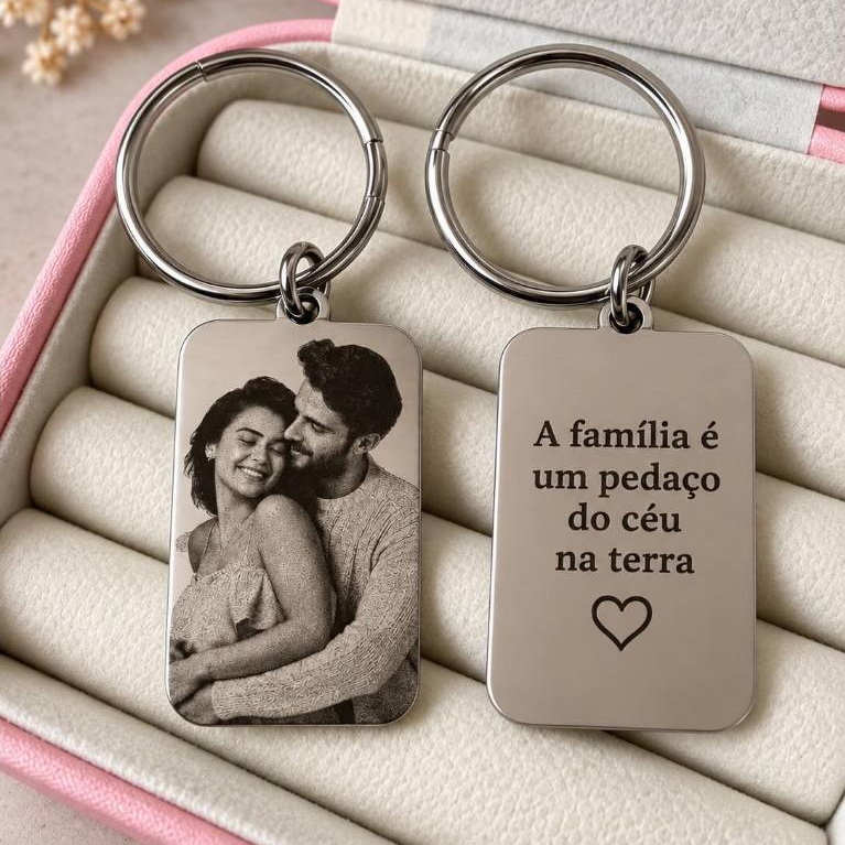 Chaveiro Personalizado com Foto Gravação Realista