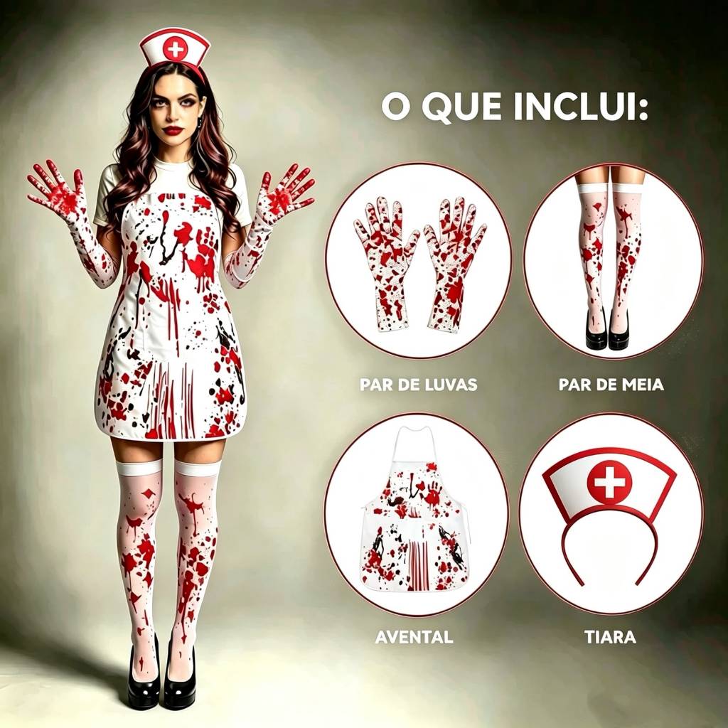 Avental Assustador Halloween Para Festas Dia das Bruxas