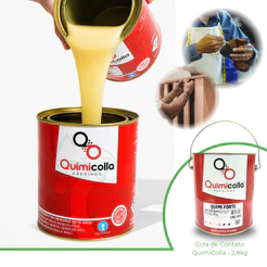 Cola de Contato Quimicolla - Galão 2,8Kg Sapateiro, MDF, Couro, Tecidos, Platicos, Aluminios | Direct Borrachas