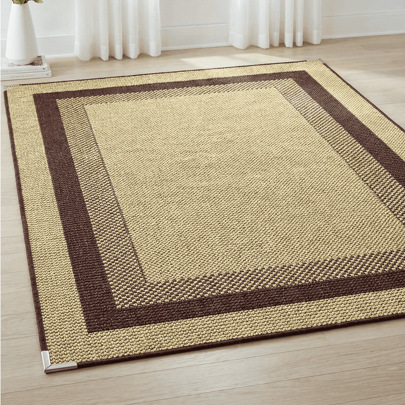 Tapete Sala Sisal Marrom Bege Antiderrapante 200 x 150 Decoração Moderno Quarto Com Ponteiras