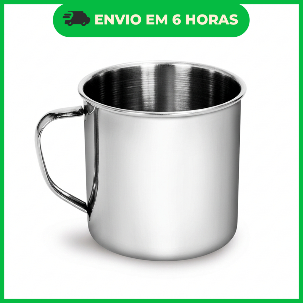 Caneca de Inox com Alça 225/1250ml Capacidade - Chopp Café Chá Viagem Camping