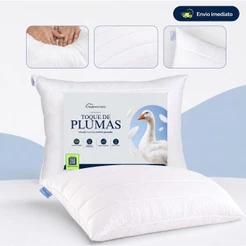 Kit 2 Travesseiro Pluma de Ganso em Espuma Travesseiro Firme Descanso 70x50cm Anti Alergico Conforto