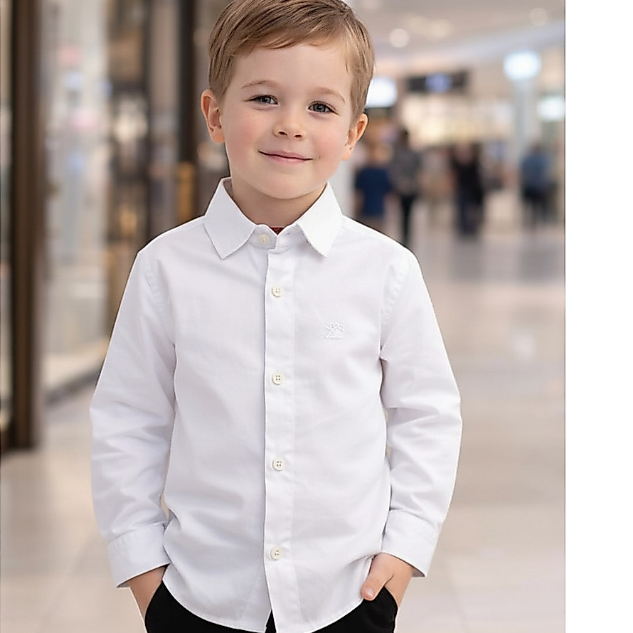 Camisa Social Infantil Menino Manga Longa Menino Casamento Luxo Blusa Social infantil juvenil