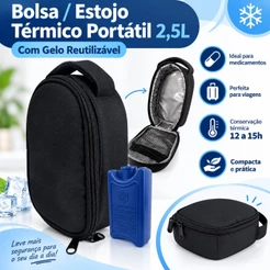 Estojo Case Térmico Premium Viagem Insulina Medicamentos Ozempic Mounjaro Veterinário Portátil Kids