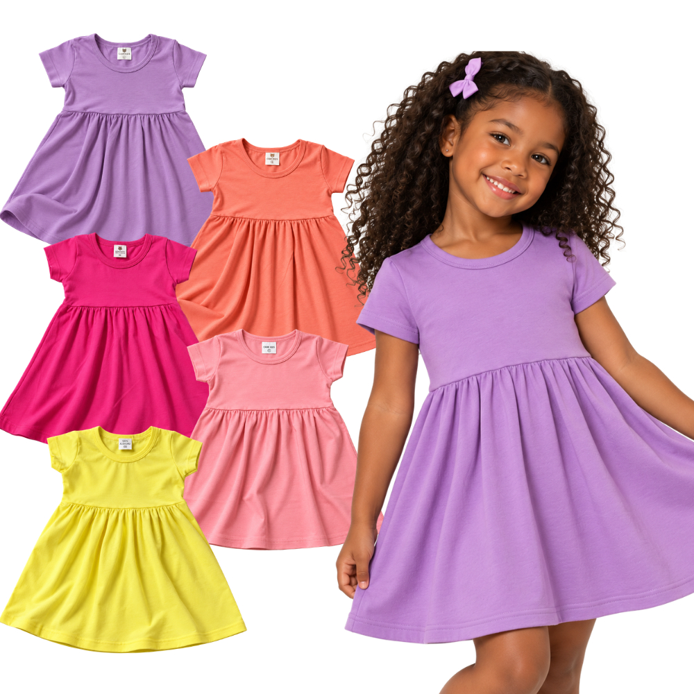 Kit Vestido Infantil Menina em Algodão do 2 ao 14 Anos | Vestido Feminino Infantil | vestido menina