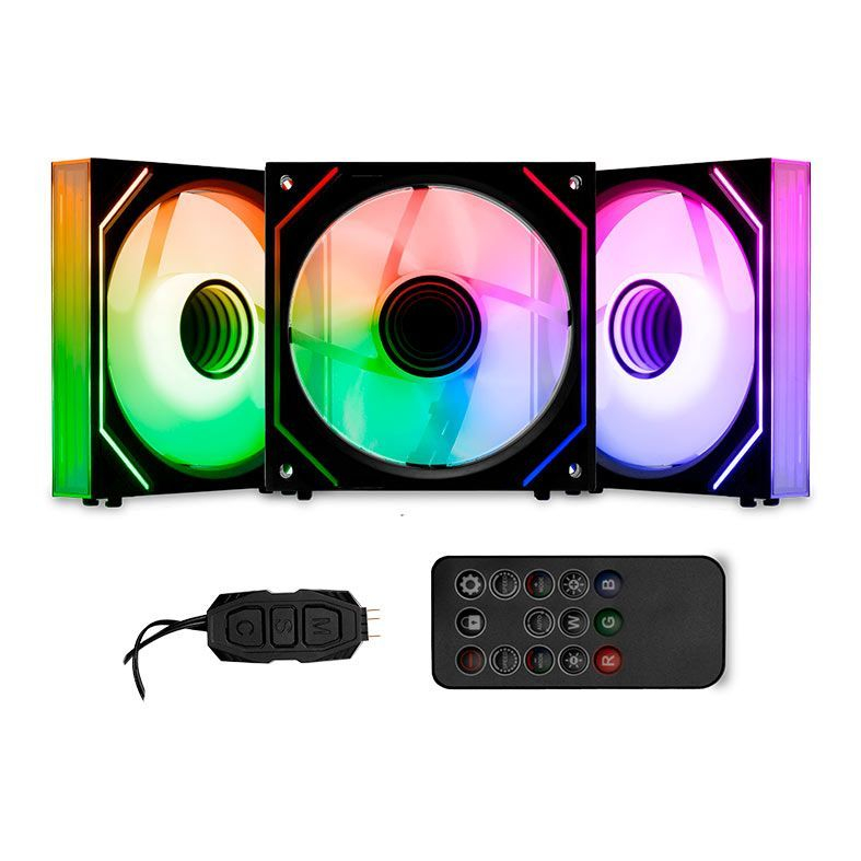 Kit Ventoinhas Mancer Ventus ZX, RGB, 3x120mm, Preta, MCR-VTZX-BK01