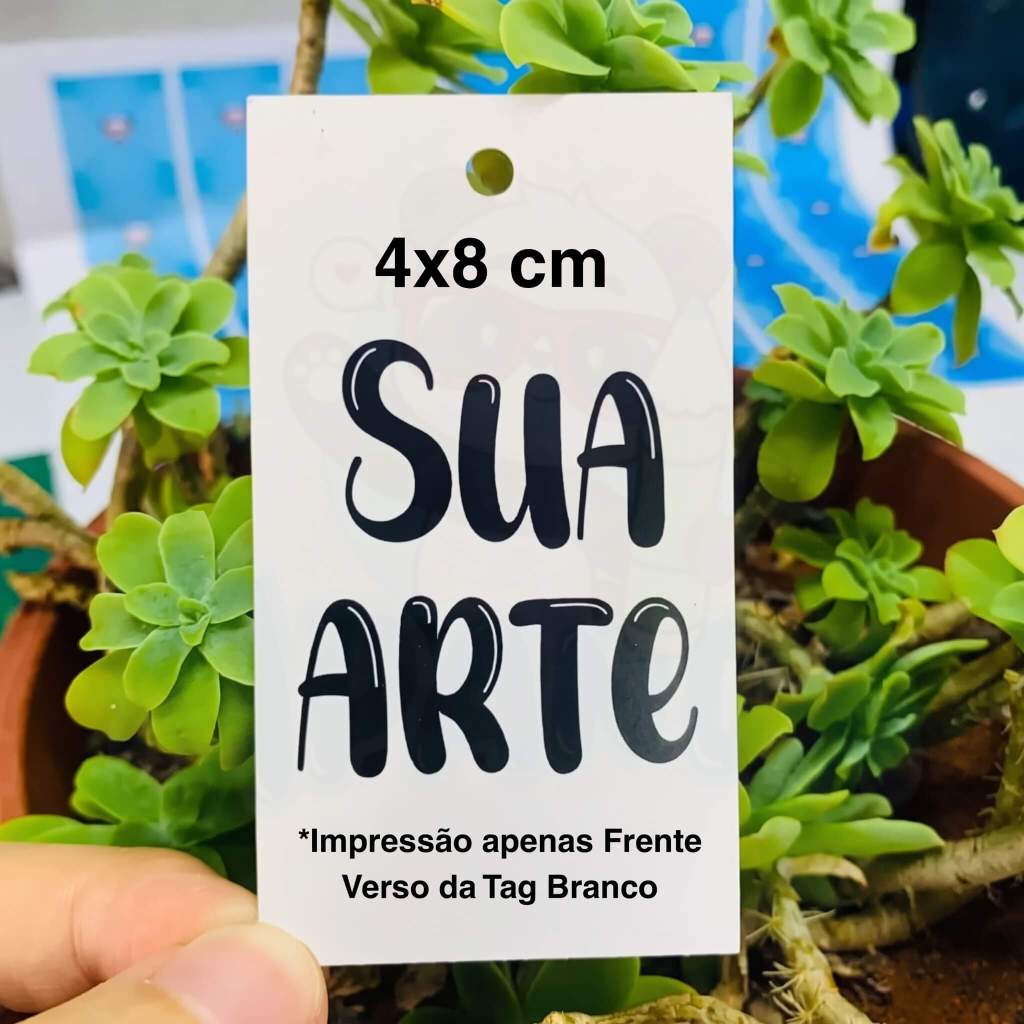 Tag Personalizada 4x8 cm - Com Sua Arte ou Logo