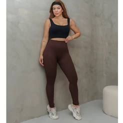 Calça Legging Fitness Feminina Cintura Alta Canelada Esportiva Academia Treino 3RD SD1140