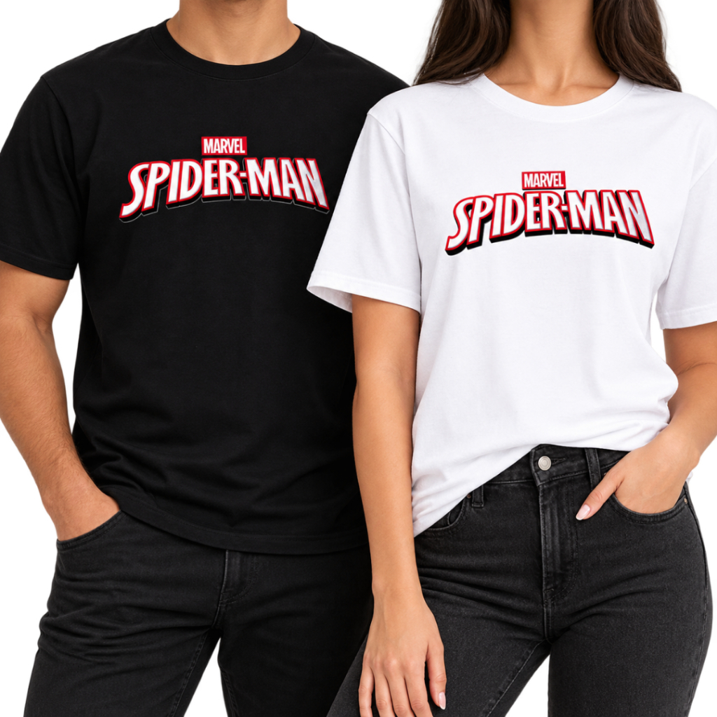 Camiseta Bordada Spider-Man | Camiseta Homem-Aranha Masculina e Feminina