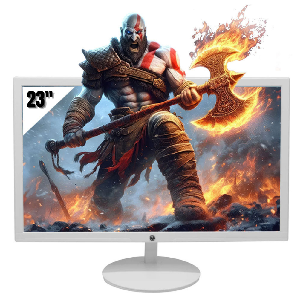 MONITOR LED 23 BRAZILPC 23WBR-75 FHD 75HZ BRANCO WIDESCREEN BASE REDONDA