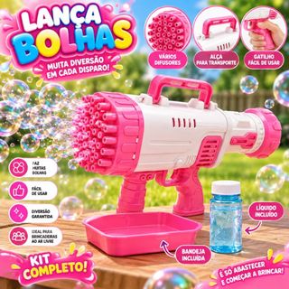 Brinquedo Maquina de Bolha de Sabão Bazuca Brincadeiras ao Ar Livre Bolinhas de Sabão Divertido