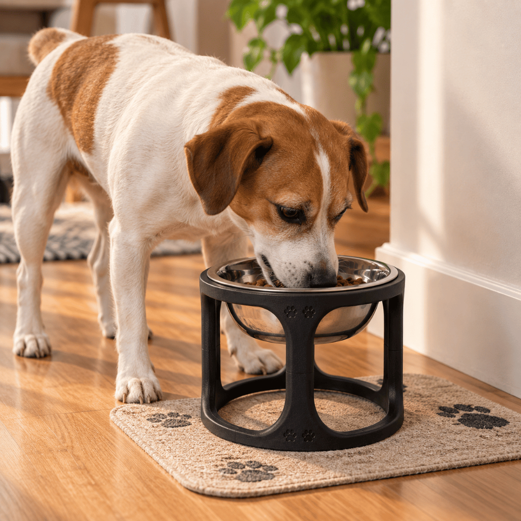 Comedouro Elevado Pet com Tigela Inox 500ml para Cães e Gatos