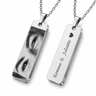 Colar Olhar Personalizado com Foto ou Texto Aço Inox 45 ou 60 cm