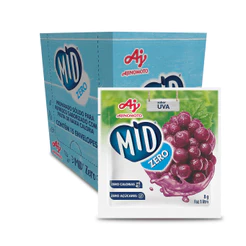 Kit Refresco em Pó MID ZERO® Uva 15x8g - Zero Açúcar - Ideal para Lanches, Festas e Churrascos