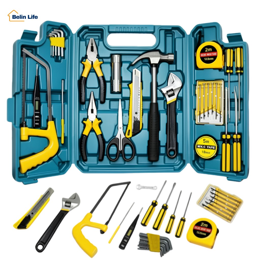 Jogo Kit Maleta de Ferramentas 27 Peças Completa Para Casa e DIY Aço Carbono