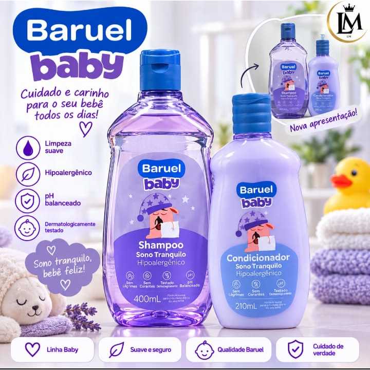 Kit Baruel Baby Sono Tranquilo Shampoo 400ml + Condicionador 200ml - Envio Rápido