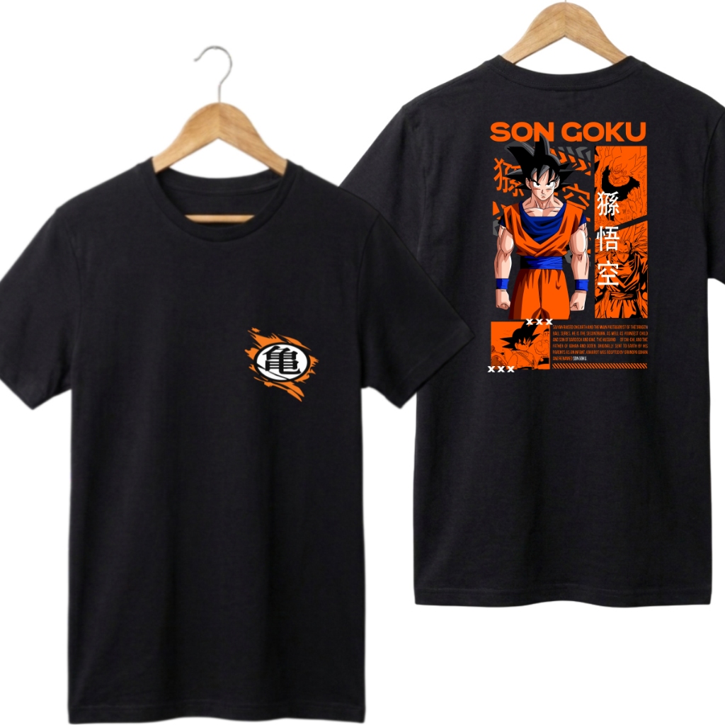 Camiseta Dragon Ball Goku de Algodão Estampada DTF Masculina Feminina Camiseta Lisa Confortável Casual