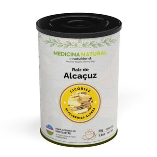 Alcaçuz Chá de Raiz Pura Importada do Uzbequistão - Sem Açúcar e Sem Aditivos - Lata Premium 50g Medicina Natural