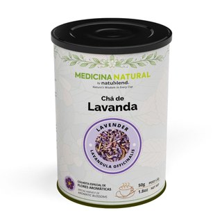 Lavanda Super Azul Chá de Flores Inteiras - Padrão Europeu - Lata Premium 50g Medicina Natural