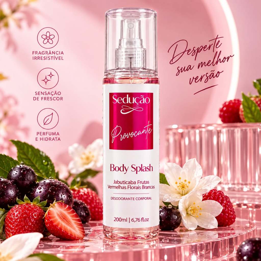 Body Splash Feminino Sedução Provocante - Fragrância Duradoura e Sensualidade Sofisticada