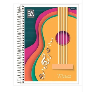 Caderno de Música Espiral Universitário 40 Folhas Capa Violão Flexível 20x27,5cm (1 Caderno)