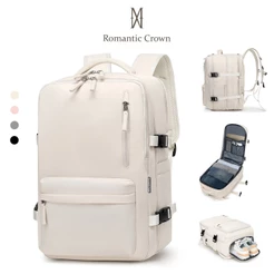 ROMANTIC CROWN Mochila Viagem Feminina Masculina Multifuncional Reforçada Impermeável Expansível, Notebook Antifurto USB