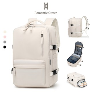 ROMANTIC CROWN Mochila Viagem Feminina Masculina Multifuncional Reforçada Impermeável Expansível, Notebook Antifurto USB