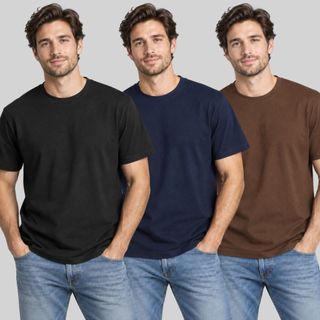 Kit 3 Camisetas Masculinas Básicas Algodão Lisa Casual Confortável