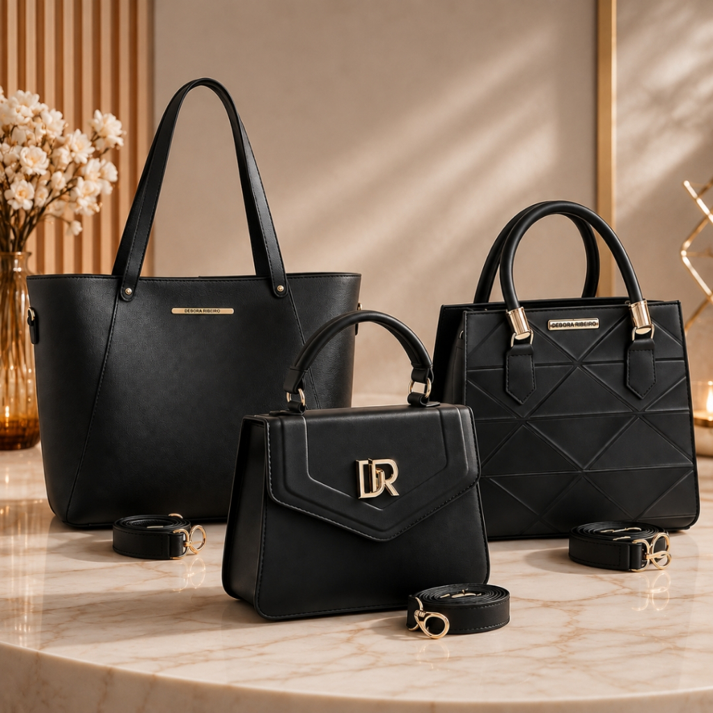 Kit 3 Peças Bolsa Feminina Sacola Grande Espaçosa + Média Alça de Ombro + Pequena Tendência Promoção