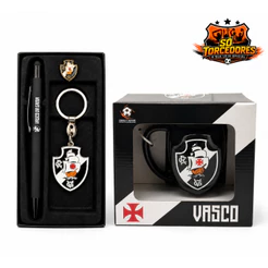 Kit Presente Dia dos Pais Oficial Vasco da Gama Caneca 3D 270ml + Caneta + Chaveiro + Pin