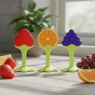  Frutas Mordedor Sensorial Texturas Bebe Gengiva Dentes Brinquedo Mordedor para Bebes Frutinhas