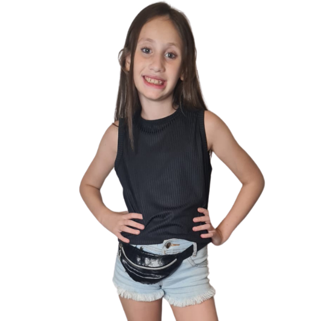 Regata Infantil Menina Canelada Regatinha Básica Dia a Dia 7 Reais Alex