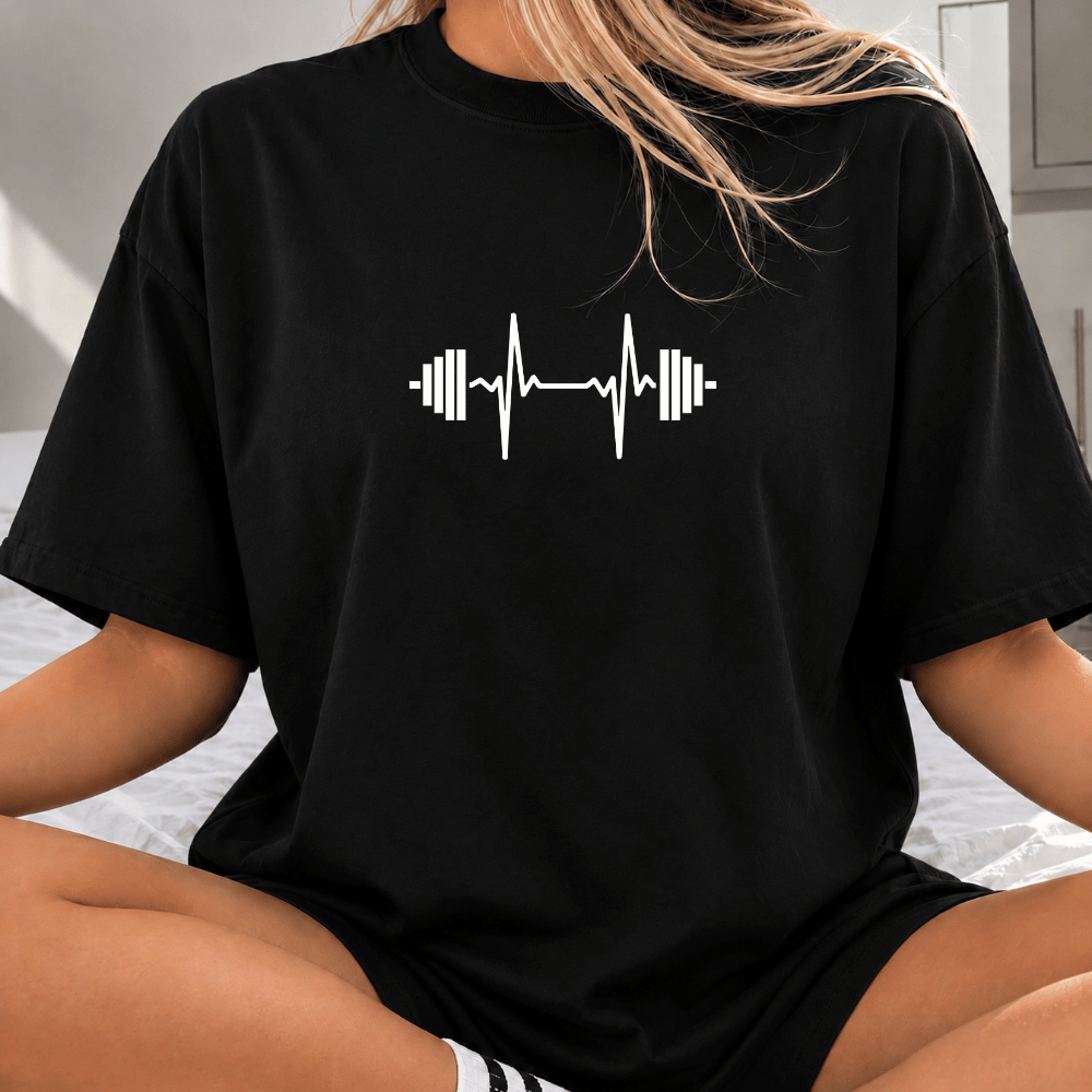 Camiseta Oversized Feminina Larga Estampada Academia Blusa Fitness Camisa Mulher 100% Algodão