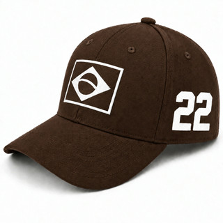 Boné Preto 22 Brasil Estampado Premium Aba Curva Ajustável Patriota Boné Masculino Marrom ou Feminino Unissex