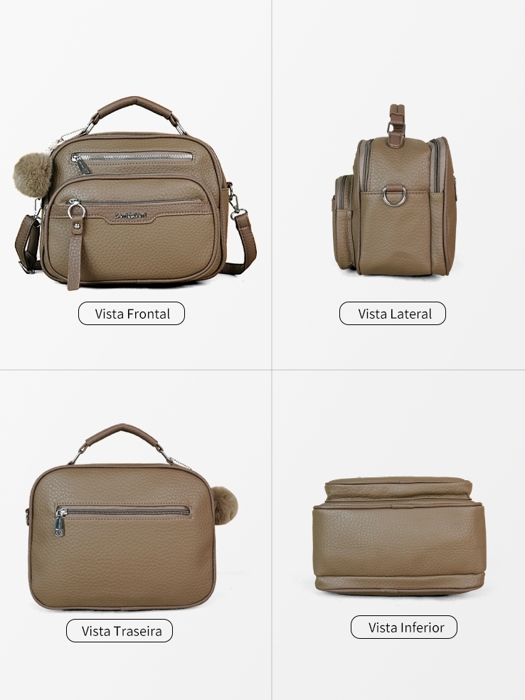 JAMI JAMI Bolsa Feminina de Mão e Transversal com Alça Ajustável, Bolsos Frontais e Compartimentos Organizadores B752 — imagem 2 de 2