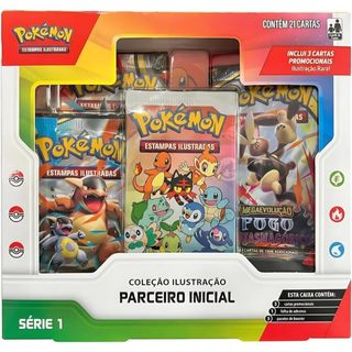 Pokémon TCG Cartas Parceiro Inicial Serie 1 ,2 e 3 com 21 Cartas - COPAG