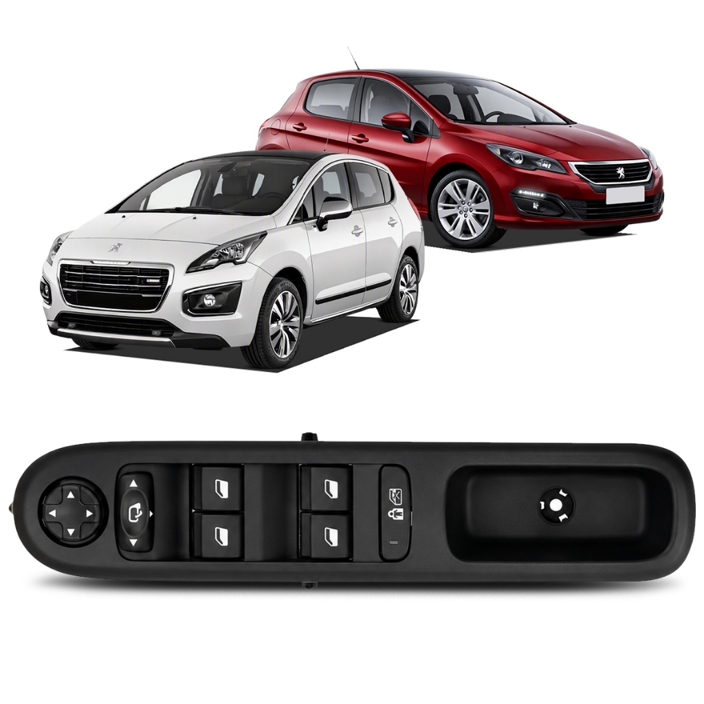 Botão Comando Vidro Elétrico Peugeot 308 3008 408 5008 Ajuste Revrovisor Com Rebatimento