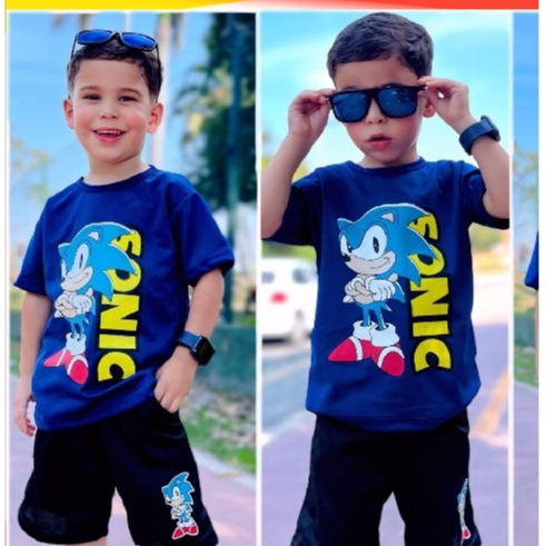 CONJUNTO INFANTIL MENINO ROUPA JUVENIL MICKEY SONIC BATMAN HULK HOMEM ARANHA HOMEM DE FERRO BERMUDA E CAMISA MASCULINO